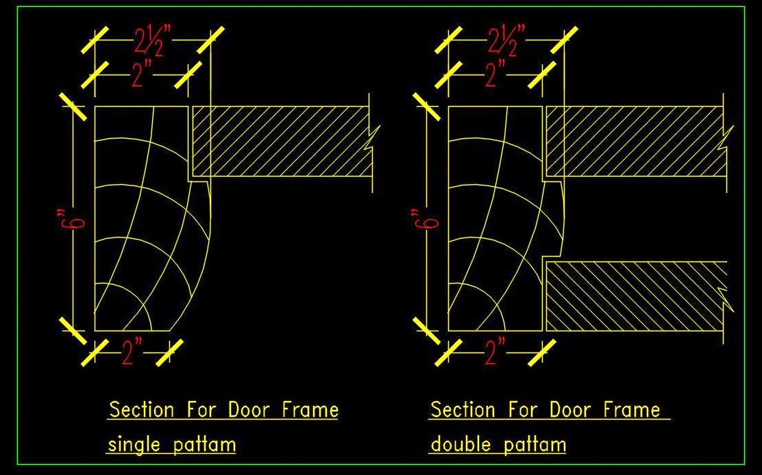 Wooden Door Jamb Construction Detail- Free Autocad DWG